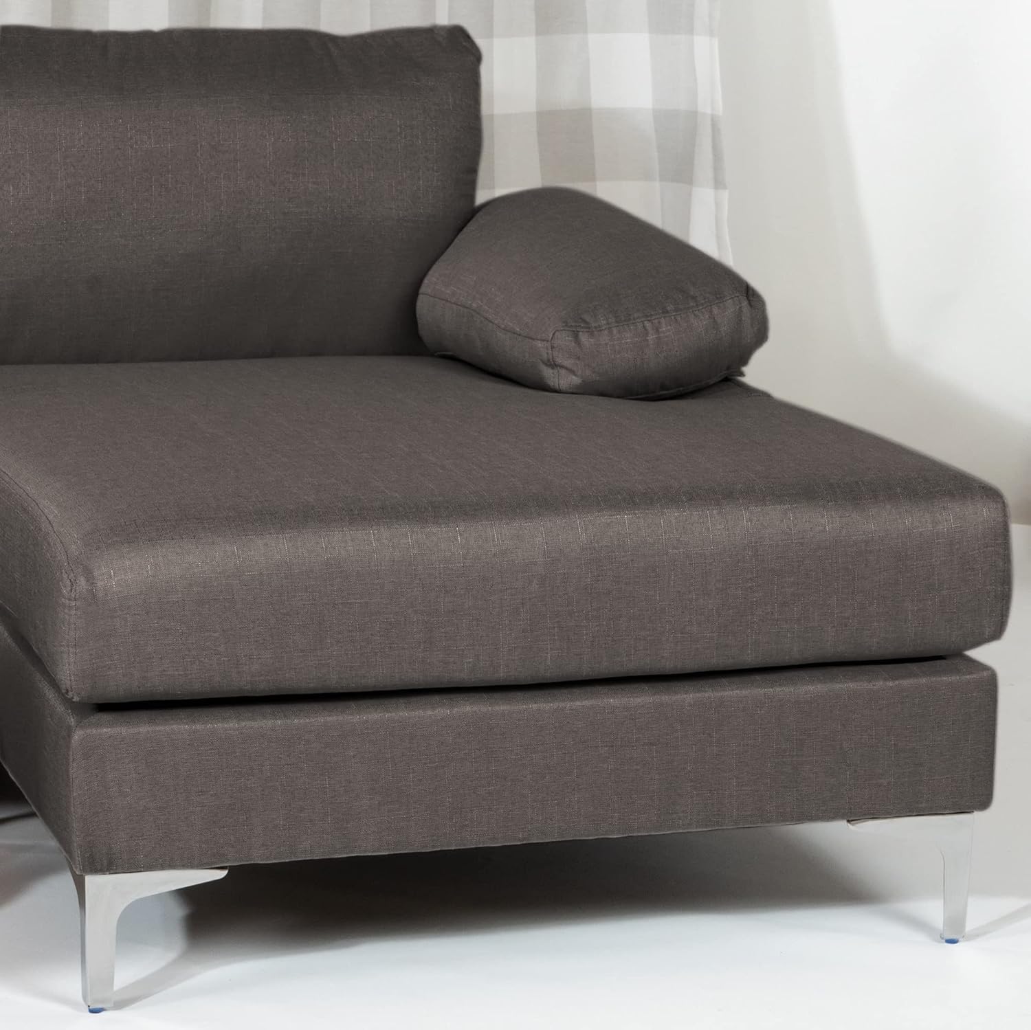 Casa Andrea Milano Modern Large Linen Fabric U-Shape Sectional Sofa, Double Extra Wide Chaise Lounge Couch · v2