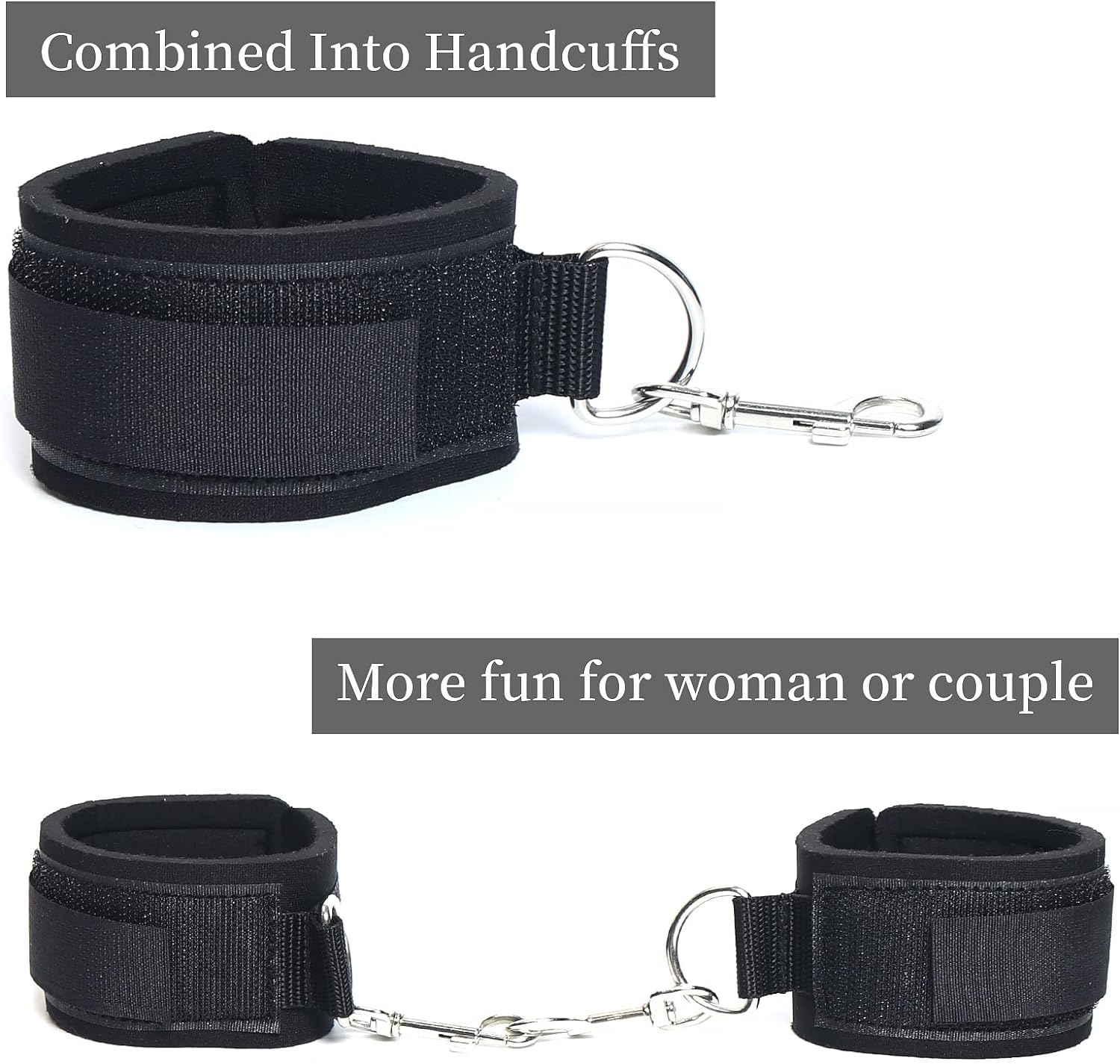 섹스 본디지 손목 허벅지 커프 BDSM 구속 세트, 조절 가능한 다리 스트랩이 있는 여성용 섹스 토이 커플 초보자용 수갑 SM 게임 플레이