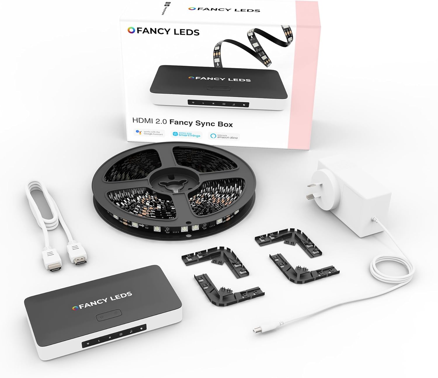 Fancy Sync Box Lampu Latar TV Sekitar Kotak Sinkronisasi HDMI 2.0 Semua Ukuran TV Fancyleds (70 hingga 90\)