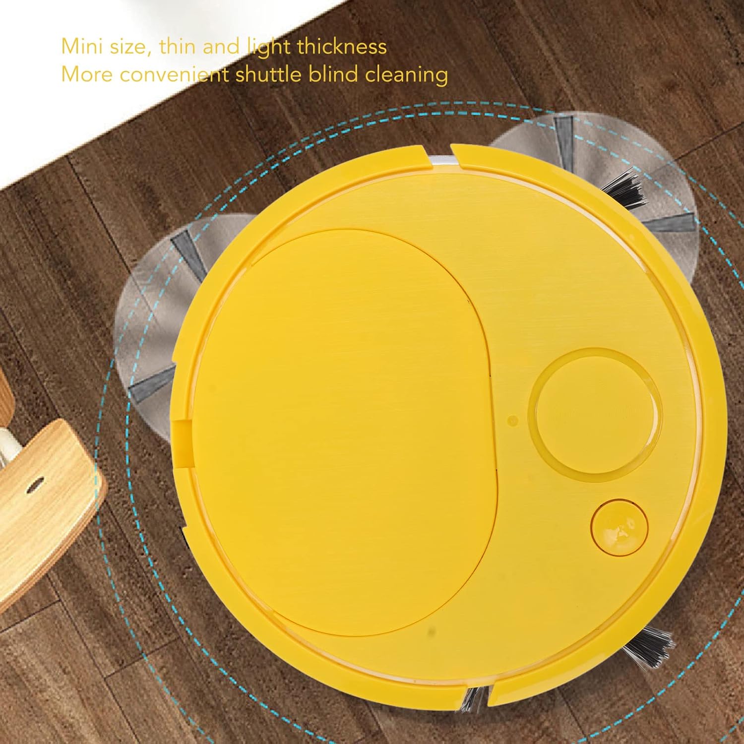 Pwshymi Robot Vacuum Cleaner Multifunctional USB Charging Mini Smart Sweeping Robot for Wooden Flooring Tile Carpet(Yellow) Roboticvacuumcleaner Tangle Free Low Noise Automatic · v6