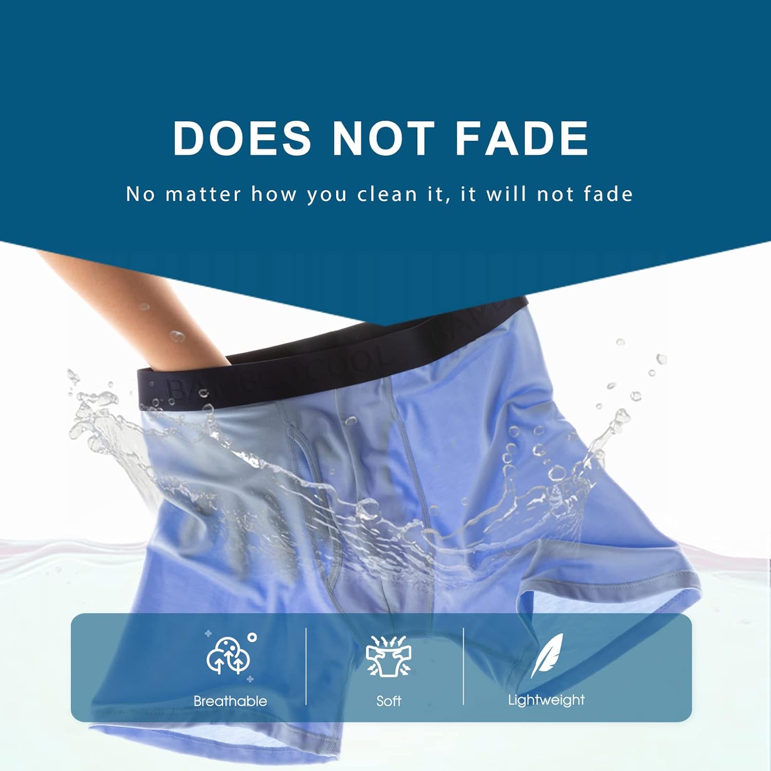 BAMBOO COOL boxershorts voor heren, Fly met ingebouwd 3D-zakje, comfortabel cool ondergoed voor heren, set van 4