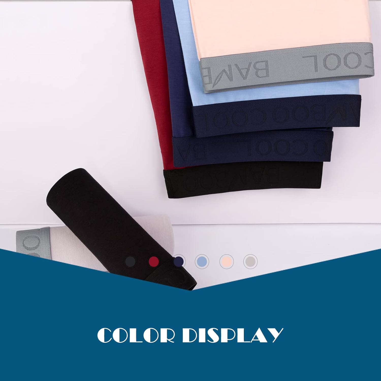 BAMBOO COOL boxershorts voor heren, Fly met ingebouwd 3D-zakje, comfortabel cool ondergoed voor heren, set van 4