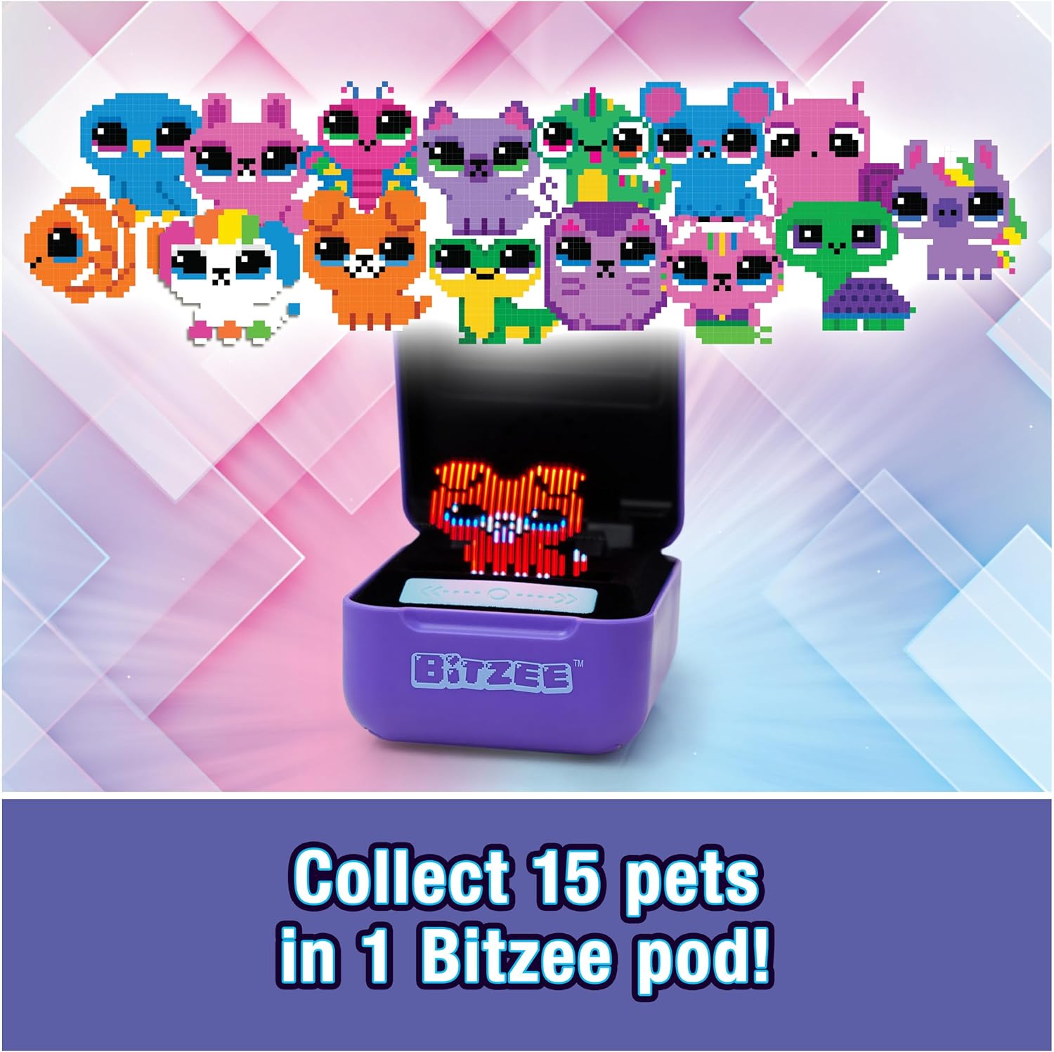 Bitzee, animal de compagnie numérique interactif avec 15 animaux à l'intérieur, animaux de compagnie électroniques virtuels qui réagissent au toucher, jouets pour enfants pour filles et garçons