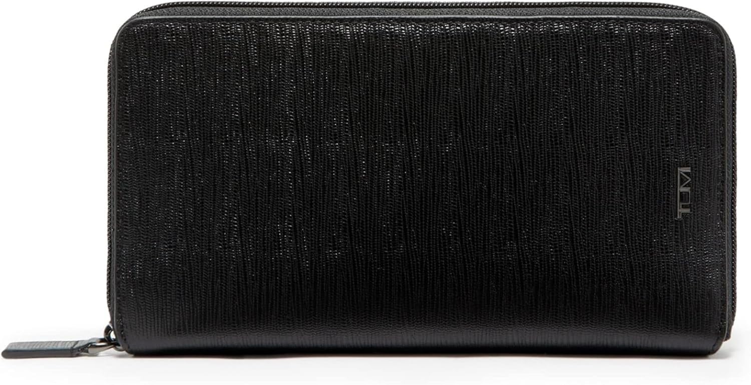TUMI - Nassau Travel Wallet - Passport Holder Wallet for Men  Women - Card Holder Travel Wallet - Black Texture