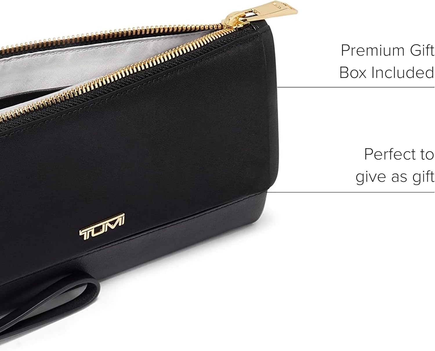 TUMI - Voyageur Travel Wallet - Wristlet Wallet with Passport, Cash  Card Holders - Zipper Wallet for Women - With Gift Box - Black/Gold