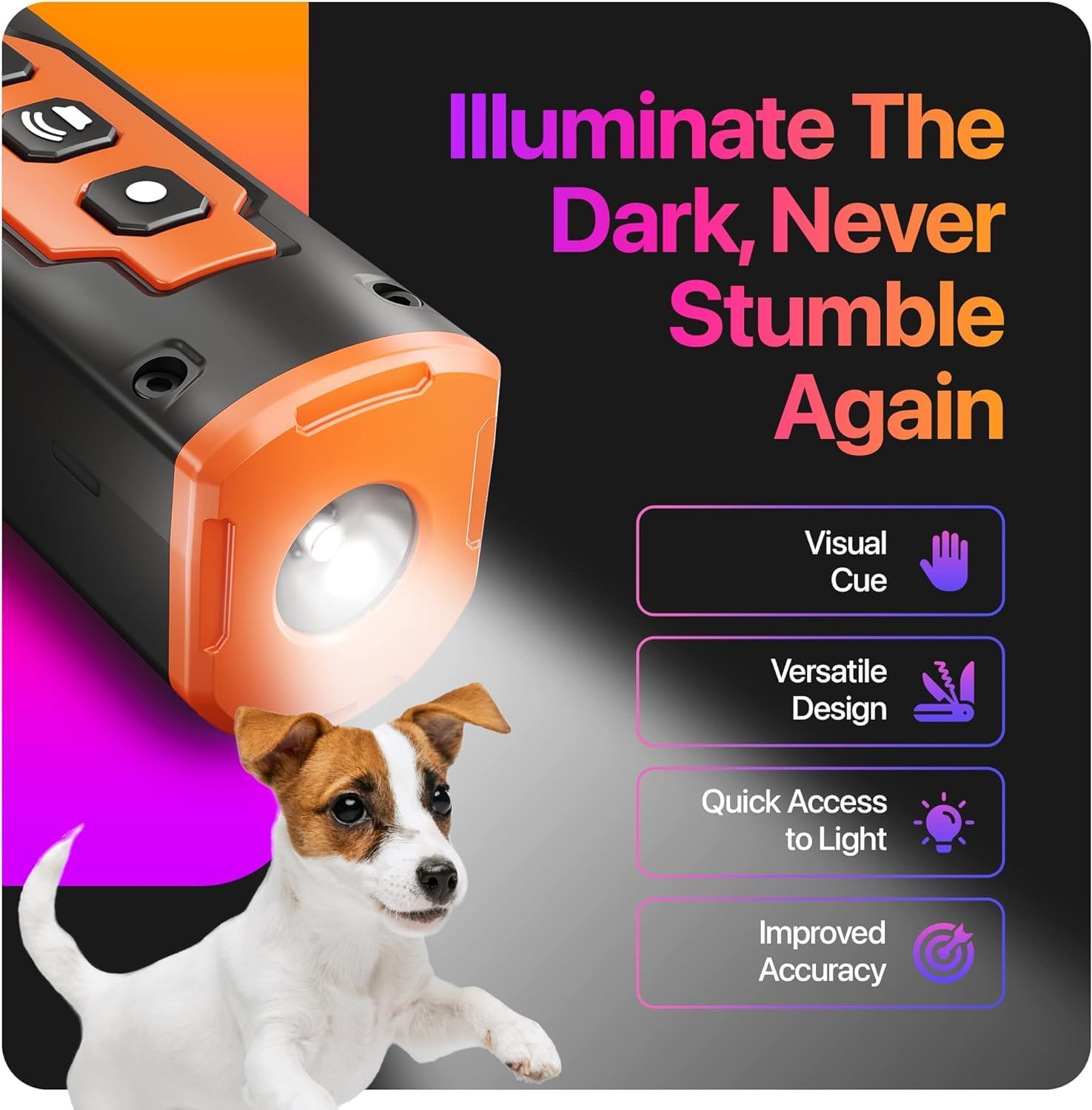 NPS Dog Bark Deterrent Devices w/ 3X Sonic emitters 50ft Range | Professional Dog Training Tool, Anti Bark Device for Dogs |Best Behavior Aid - Barking Silencer Indoor  Outdoor, Rechargeable · v3