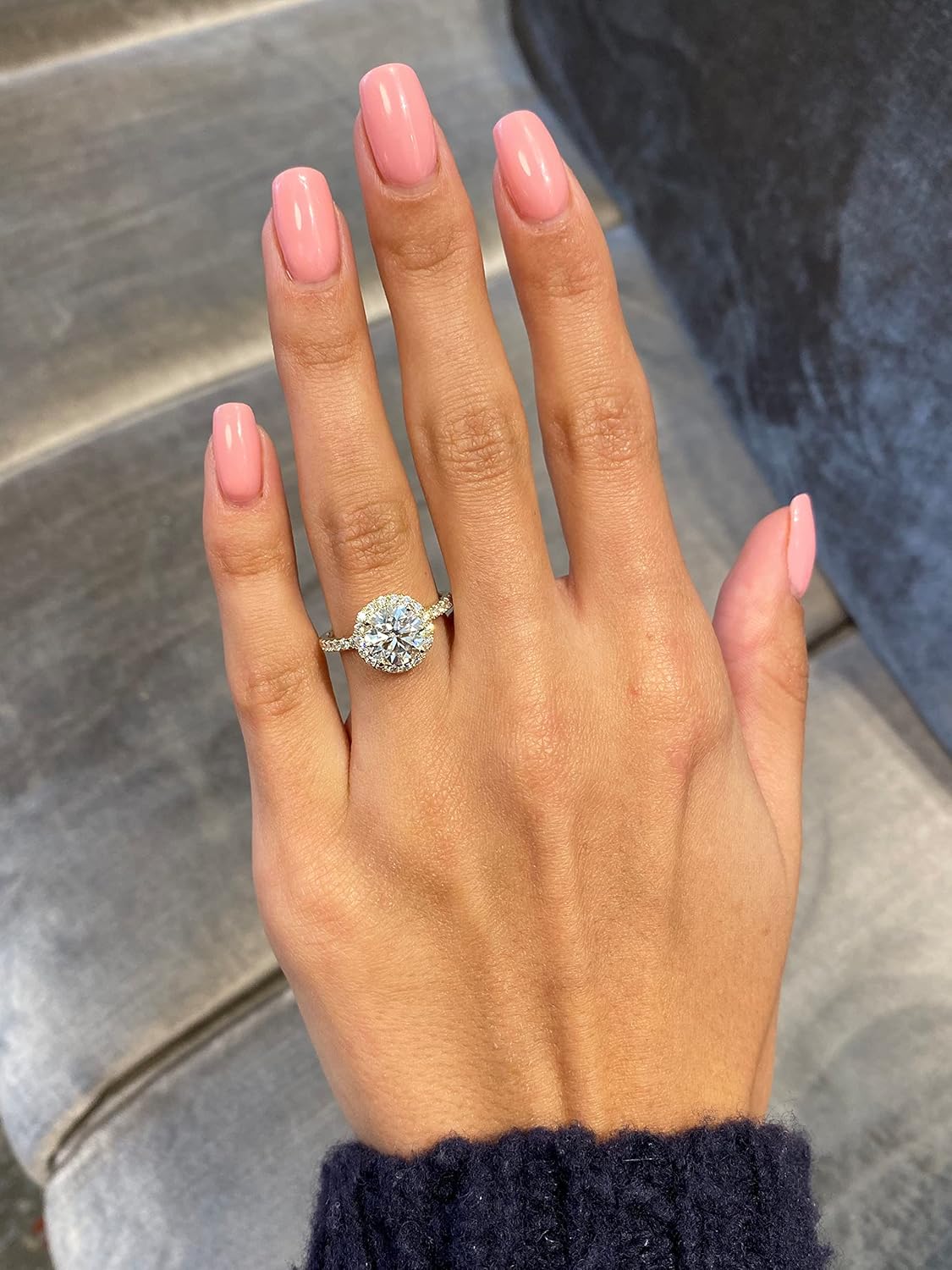 1/2 Carat Lab Grown Diamond and 2 Carat Moissanite Engagement Ring for Women in 14k White/Yellow/Rose Gold (D-E, VS, cttw) Wedding Ring Size 5.5 to 8 (10) · v2