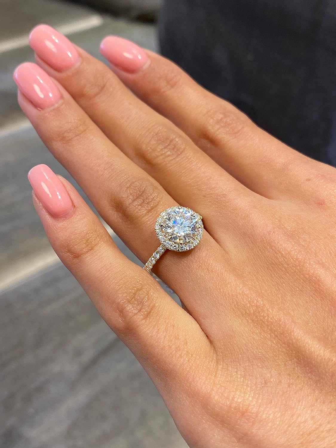 1/2 Carat Lab Grown Diamond and 2 Carat Moissanite Engagement Ring for Women in 14k White/Yellow/Rose Gold (D-E, VS, cttw) Wedding Ring Size 5.5 to 8 (10) · v2