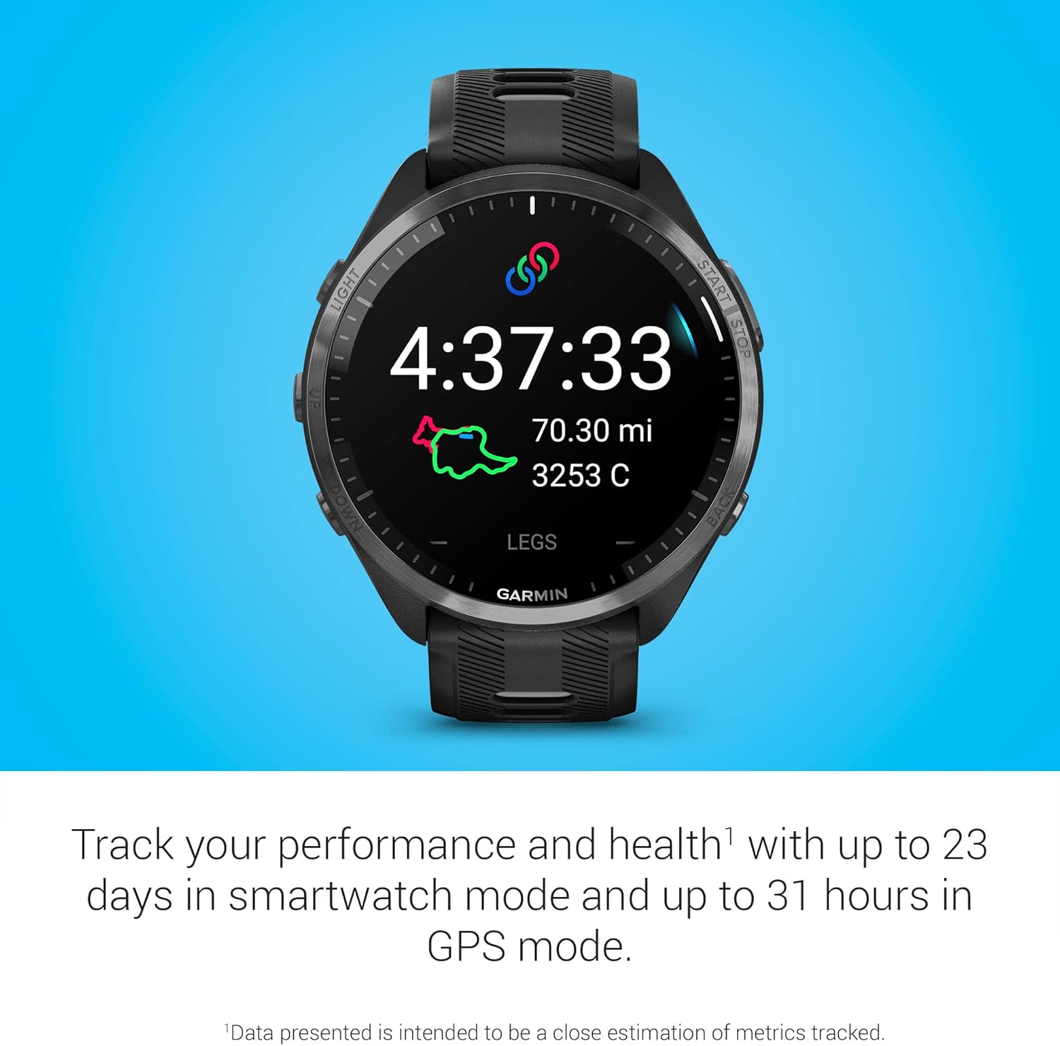 Garmin Forerunner® 965 Running Smartwatch, Colorful AMOLED Display, Training Metrics and Recovery Insights, Black and Powder Gray, 010-02809-00