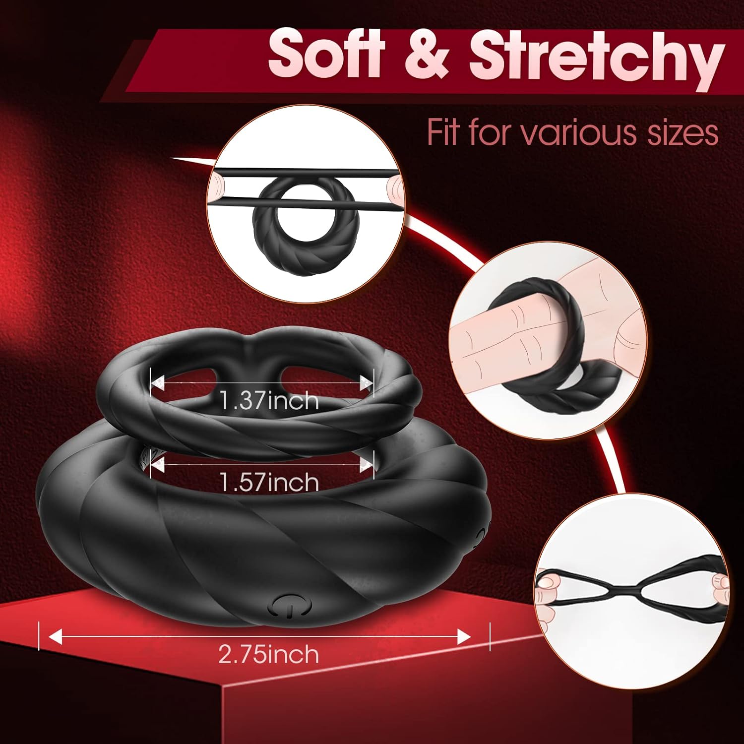 Vibrerende penisseksspeeltjes voor mannen - Penisringvibrator met 10 vibraties, seksspeeltje voor mannen voor volwassenen voor langer en harder, sterker, dubbele penisvibrators, dildo, seksspeeltjes voor koppels, mannen en volwassenen
