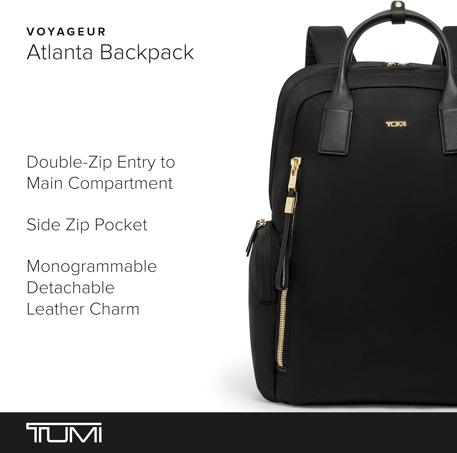 TUMI - Voyageur Atlanta Backpack - Travel Backpack for Women - For Business, Commute - Holds Up to 17 Laptop - Black  Gold Hardware · v3