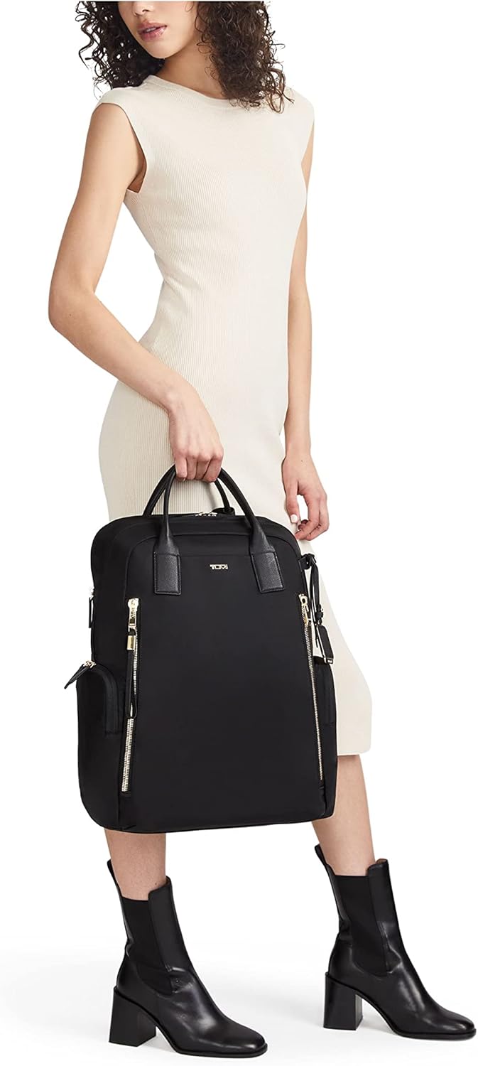 TUMI - Voyageur Atlanta Backpack - Travel Backpack for Women - For Business, Commute - Holds Up to 17 Laptop - Black  Gold Hardware · v3