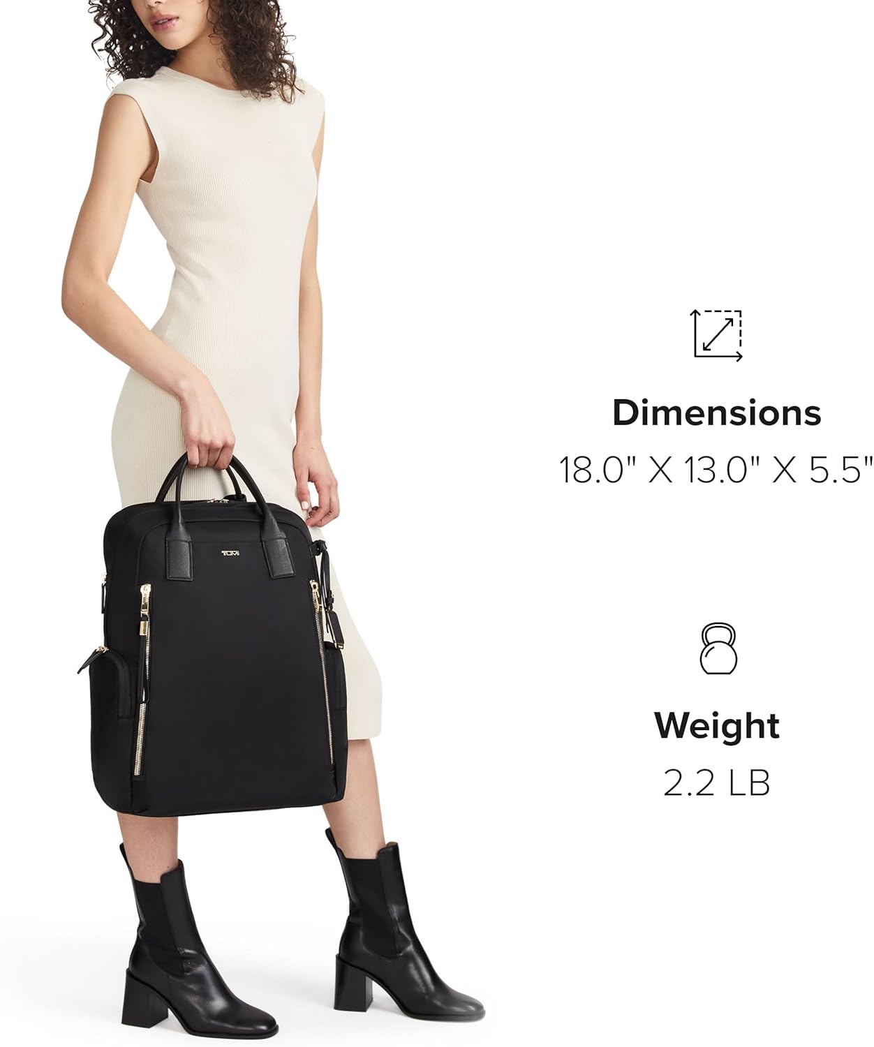 TUMI - Voyageur Atlanta Backpack - Travel Backpack for Women - For Business, Commute - Holds Up to 17 Laptop - Black  Gold Hardware · v3