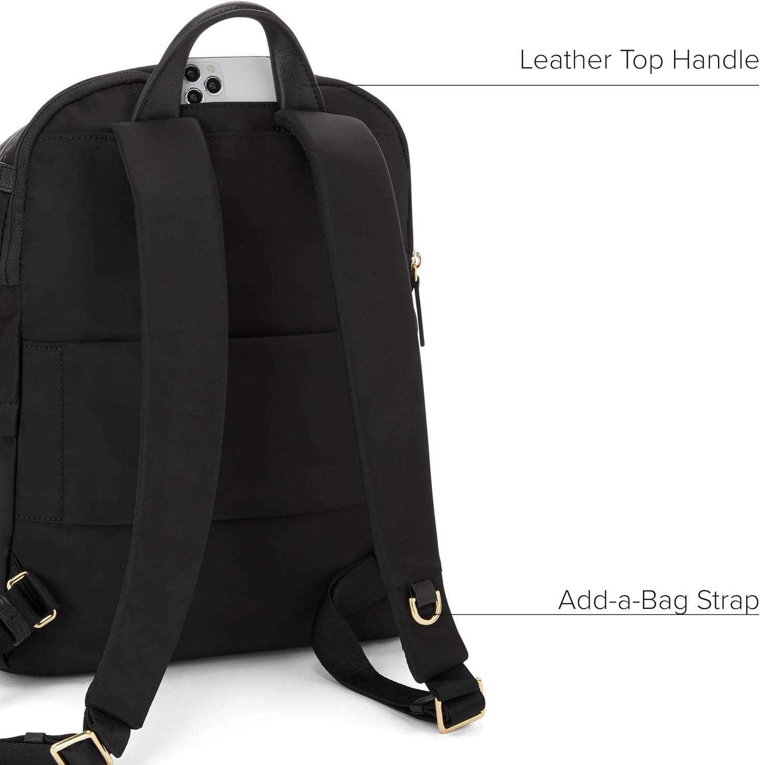 TUMI — Voyageur Halsey Backpack — Reiserucksack — Für Business, Mode, Pendeln — für bis zu 14 Bildschirme — Schwarzgold