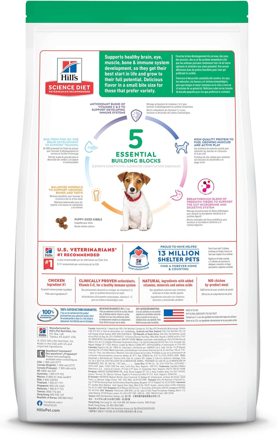 Hills Science Diet Puppy, Puppy Premium Nutrition, Small Kibble, Dry Dog Food, Chicken  Brown Rice, 12.5 lb Bag · v2