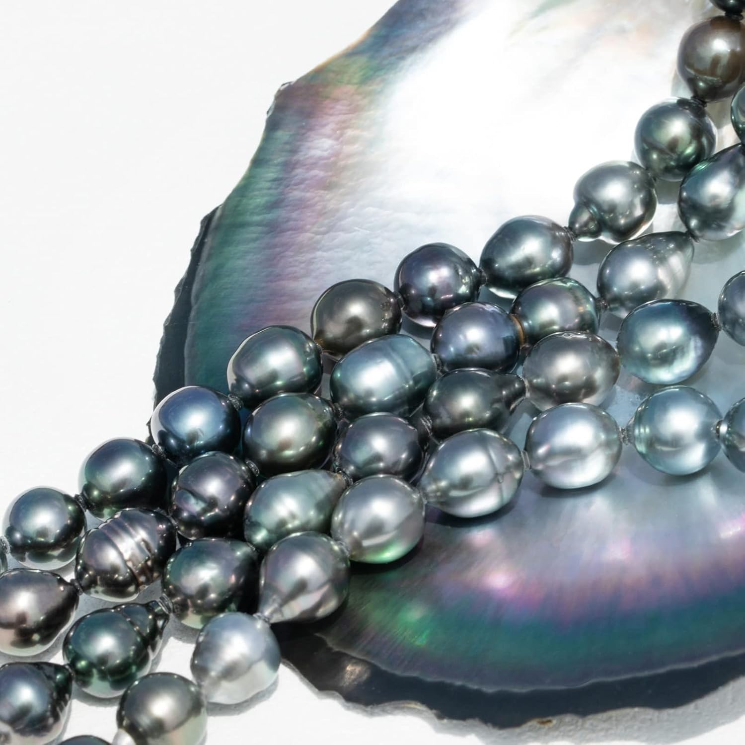 9-11MM Genuine Tahitian Black Baroque Pearl Bracelet, AAAA Quality Handpicked Tahitian Baroque Pearls, 18 White Gold Plated Sterling Silver Clasp, 6-8 Inch in Length · v4