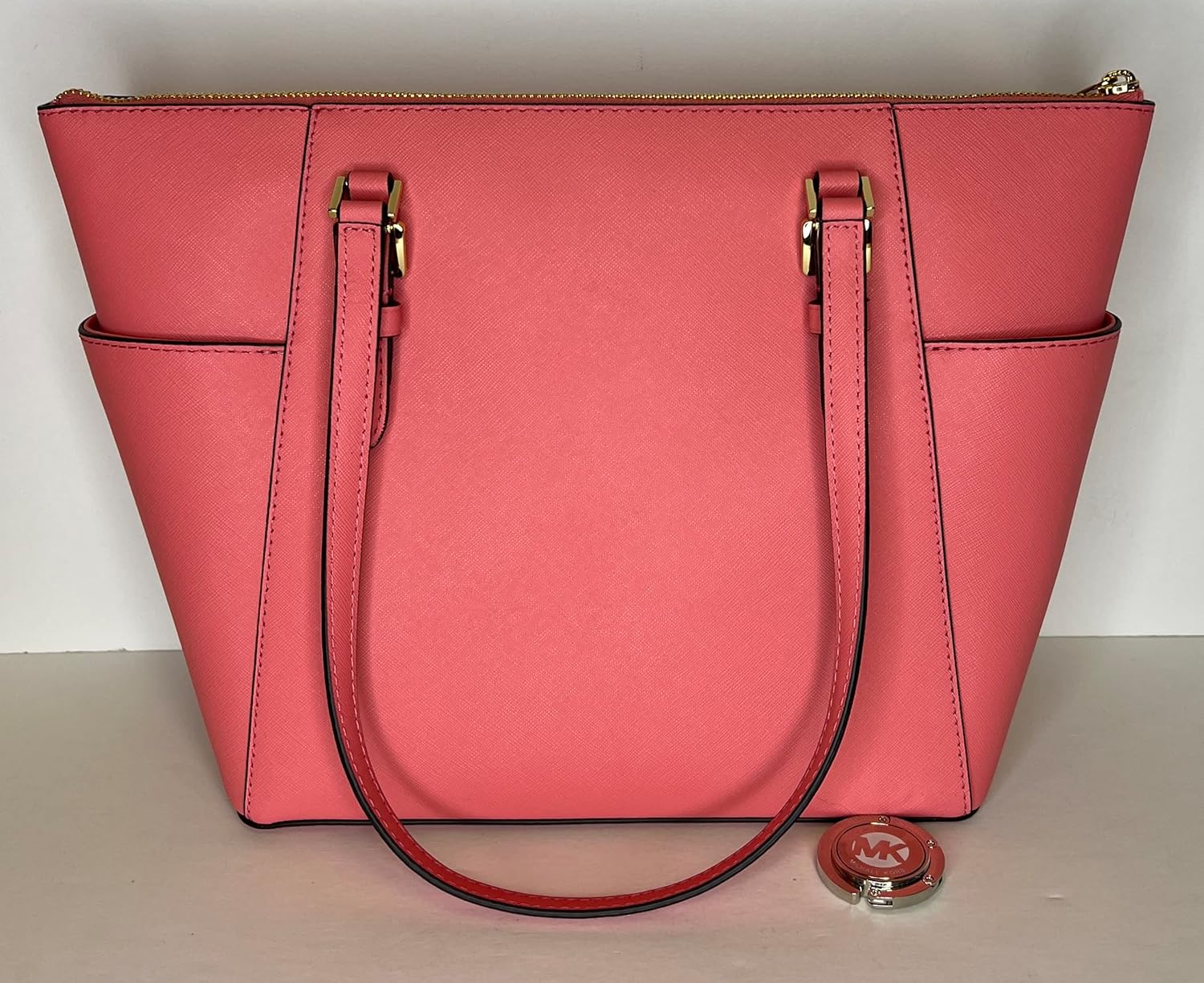 MICHAEL Michael Kors Charlotte Large Zip Tote bundled with matching Trifold Wallet, Purse Hook and Skinny Scarf · v3