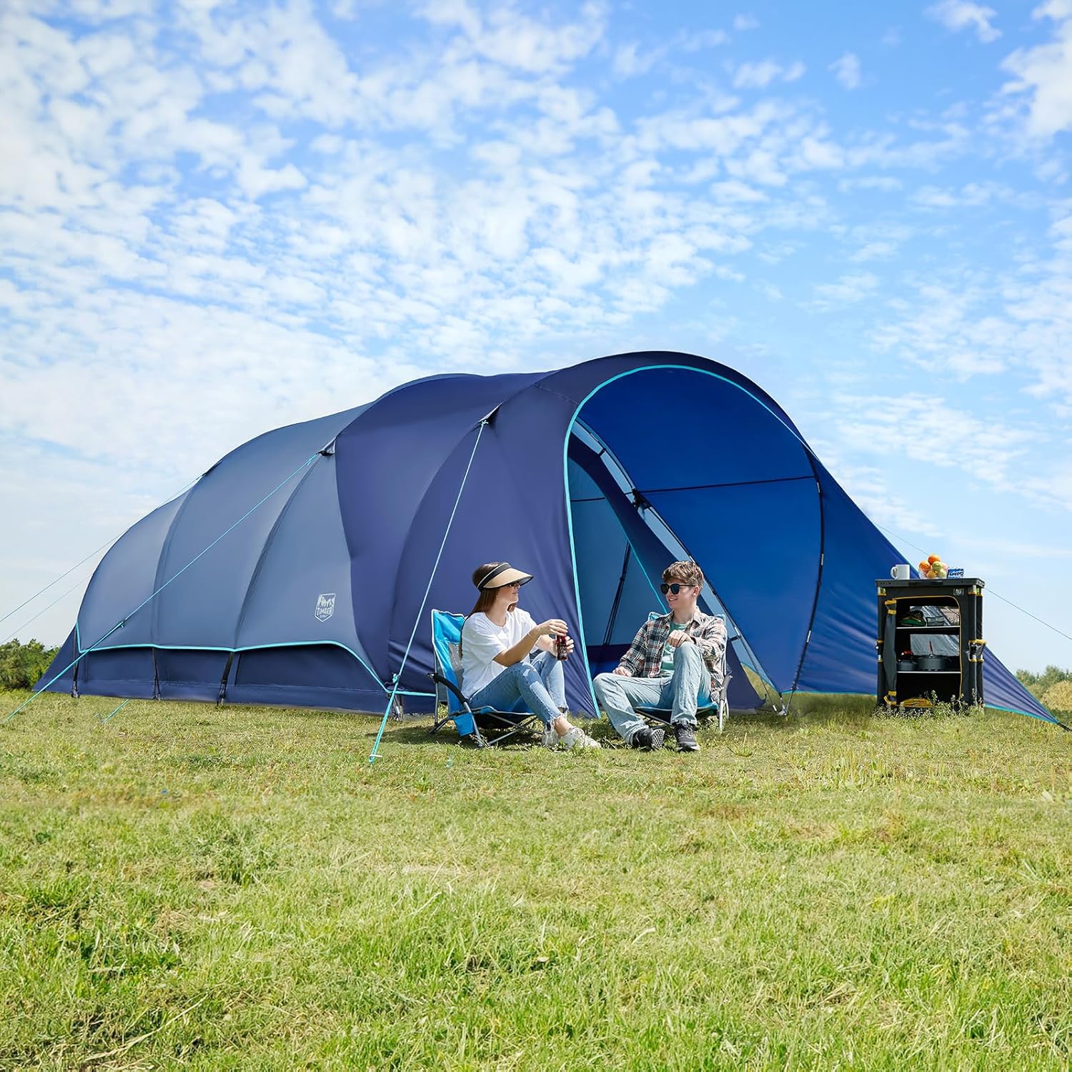 TIMBER RIDGE 8 Person Camping Tent with Large Porch, Portable Waterproof Windproof Family Tent with Rainfly Carry Bag Room Divider, Easy Set-up Tent with Excellent Ventilation for Camping, 3 Season · v5