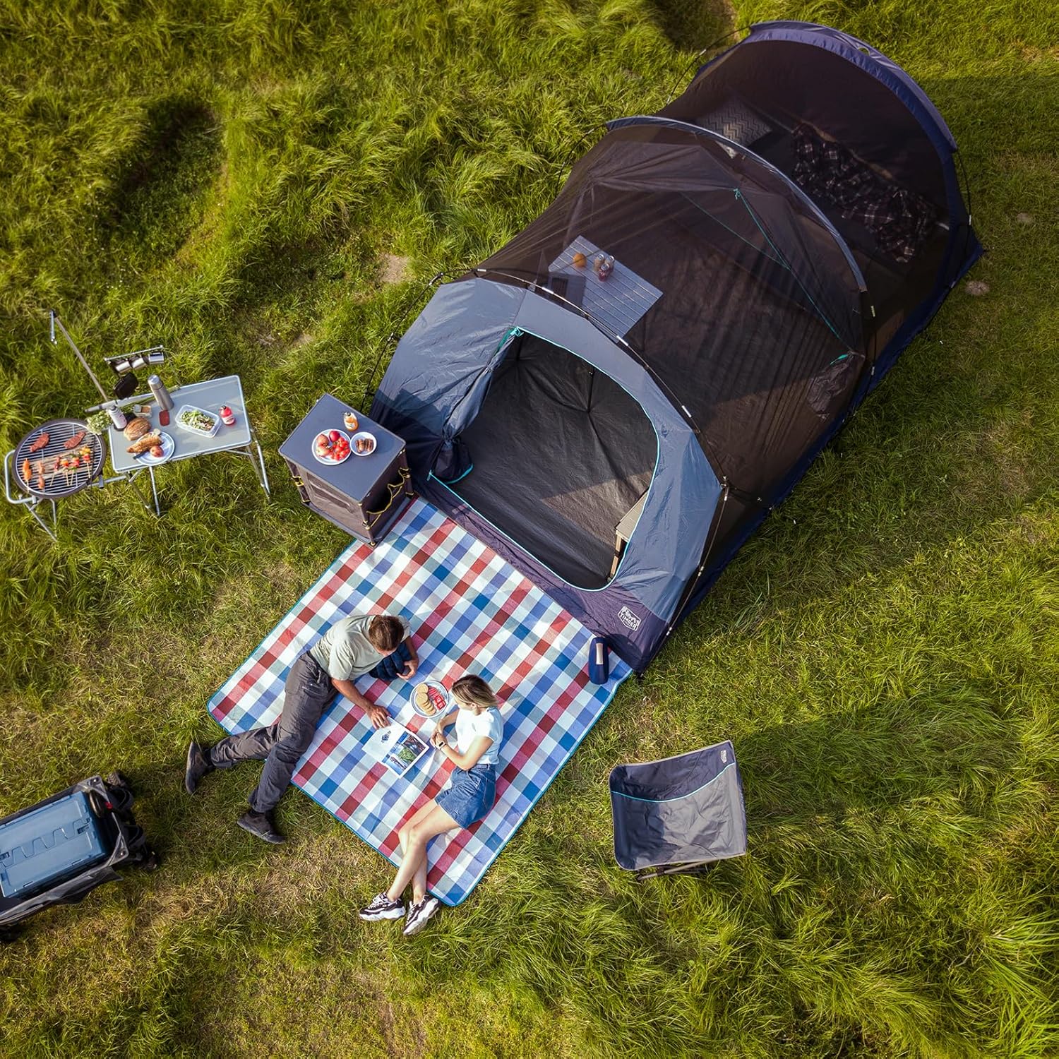 TIMBER RIDGE 8 Person Camping Tent with Large Porch, Portable Waterproof Windproof Family Tent with Rainfly Carry Bag Room Divider, Easy Set-up Tent with Excellent Ventilation for Camping, 3 Season · v5