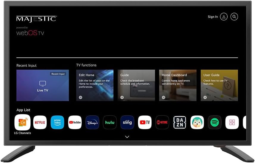 Smart TV LED Majestic 19 12V WebOS, Mirror Cast Bluetooth - Solo Nord America