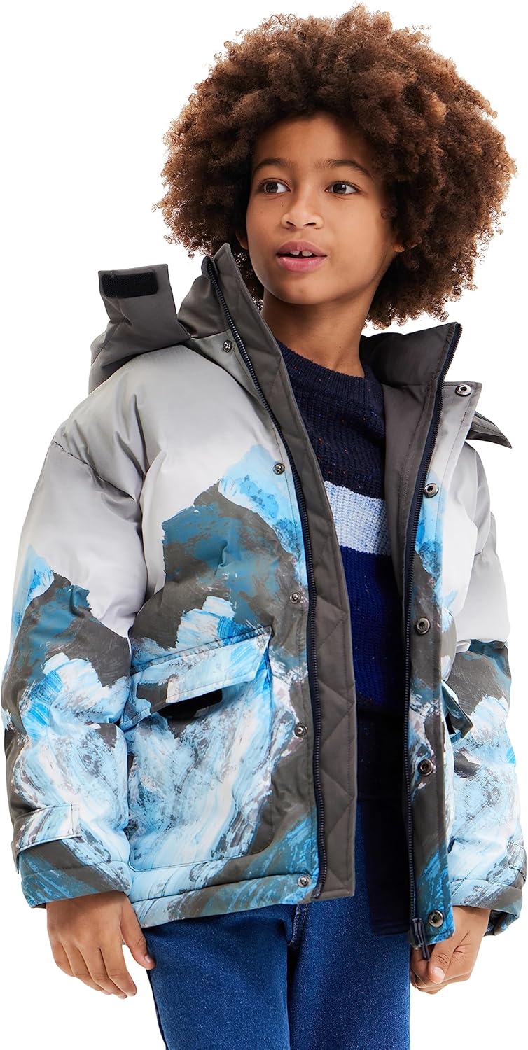 Desigual Boy Woven Padded Long Overcoat