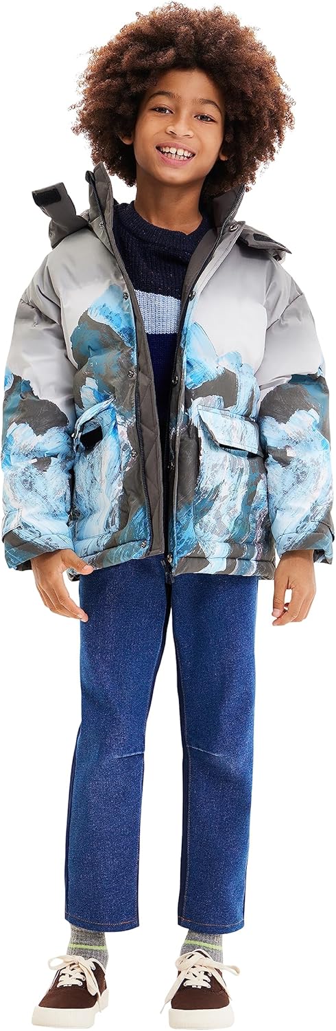 Desigual Boy Woven Padded Long Overcoat