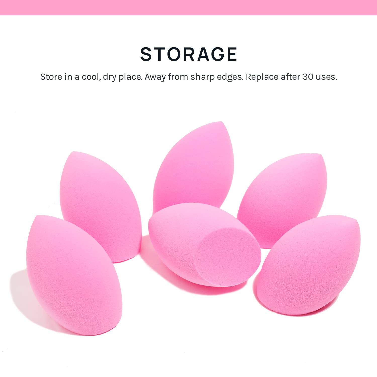 AOA Studio Collection Makeup Sponge Set Makeup Blender Latex Free and High-definition Super Soft Set of 6 Makeup Blender For Powder Cream and Liquid, Beauty Cosmetic Beveled Shape (Pink) · v2