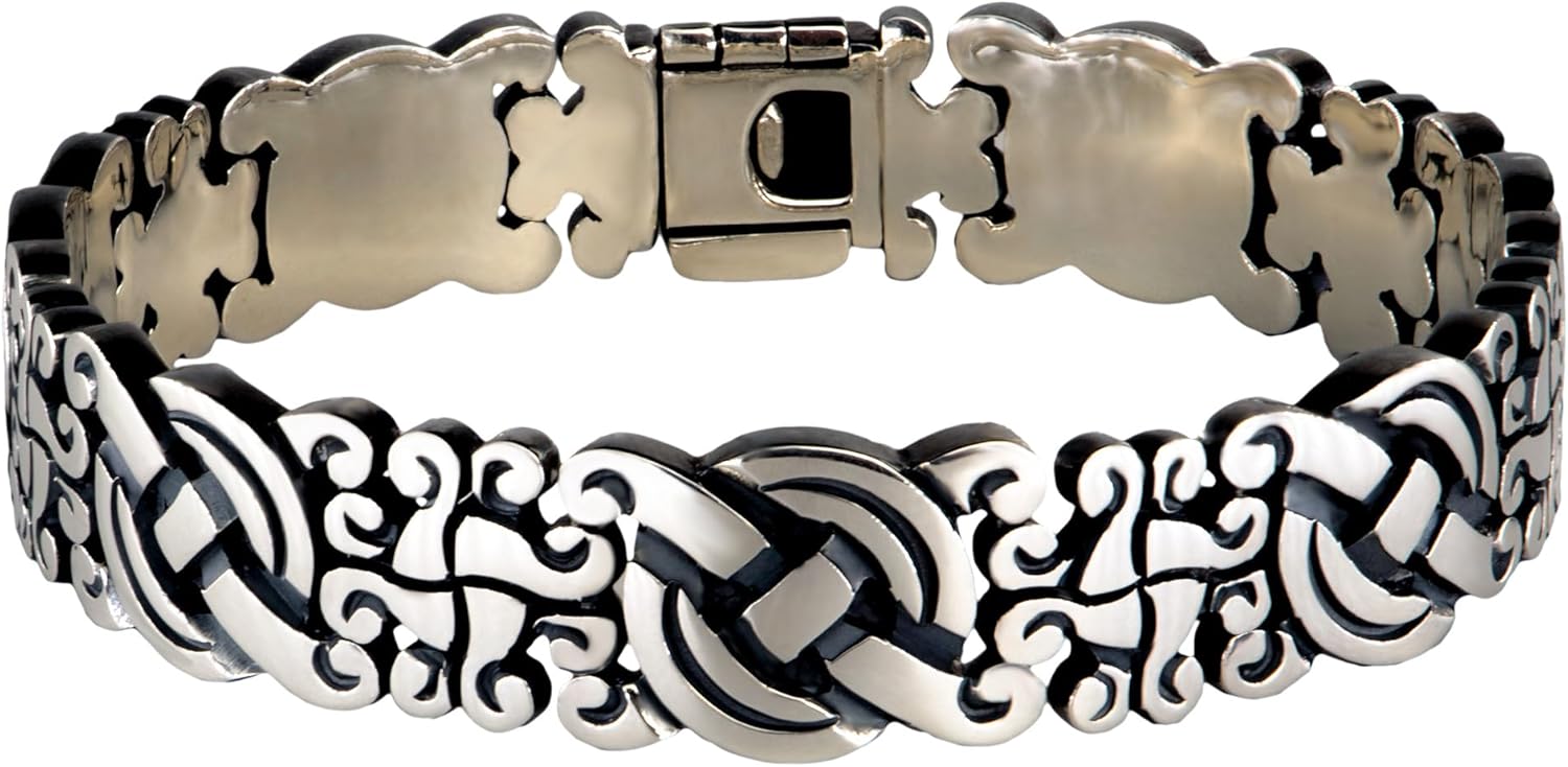 LUXIUM Maya Bracelet: Handcrafted From Solid 925 Sterling Silver With a Blackened and Polished Finish · v4
