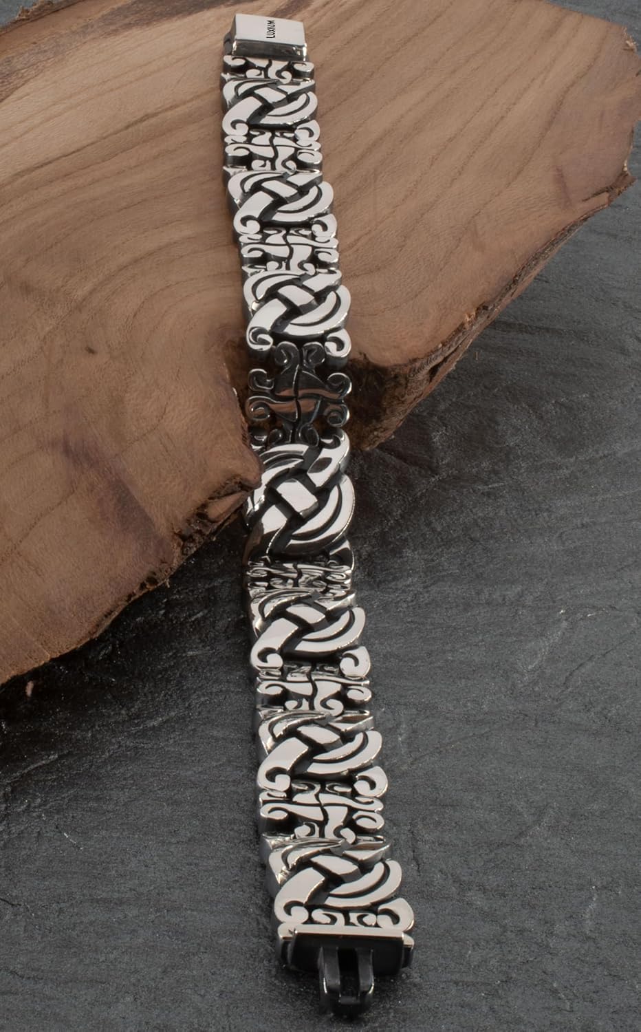 Bracciale LUXIUM Maya: realizzato a mano in argento sterling 925 massiccio con finitura annerita e lucida