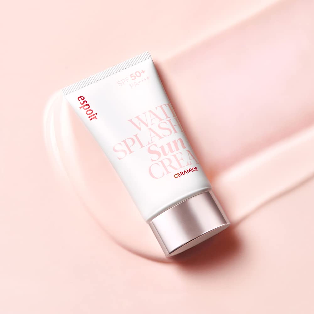 Espoir Water Splash Sun Cream Ceramide 2 oz | Moisturizing Barrier with CeramideNP Peptide | Tinted Sun Block | Excellent Coverage | Substitute Sunscreen for BB Cream | Korean Base Makeup · v2