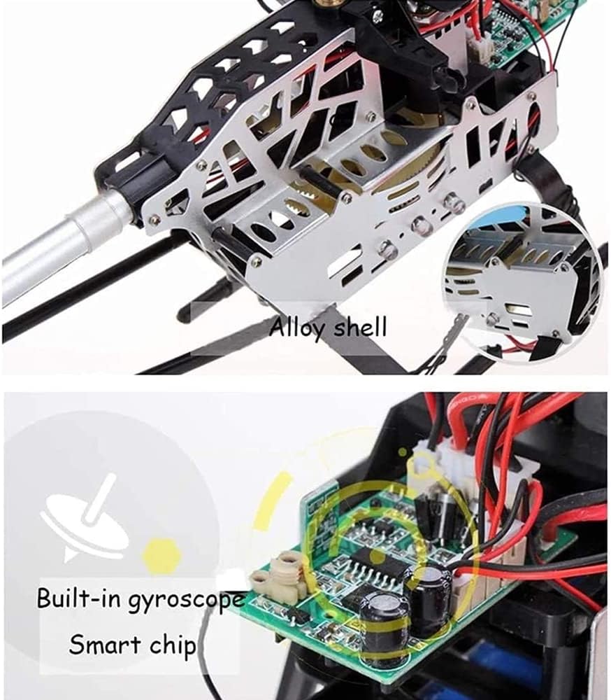 Grande elicottero RC resistente alle cadute con telecomando a 3.5 canali Giocattoli per elicottero per principianti Regalo di Natale per adolescenti con luce notturna a LED, rossa（2 batterie）