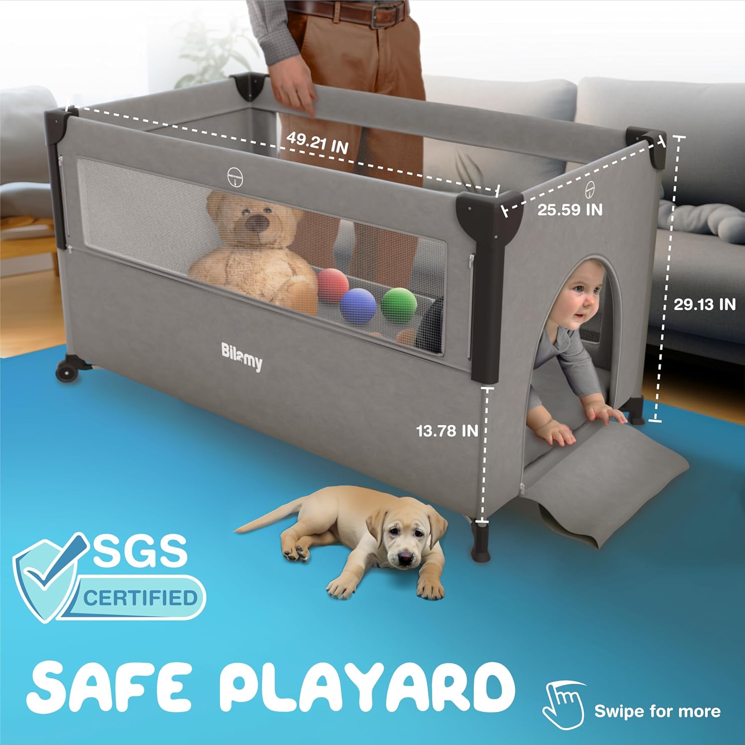 Baby Bassinets Bedside Sleeper Culla 7 in 1 per neonati E-Book | Culla da comodino Cunas para Bebes con fasciatoio, Pack and Play, parasole e zanzariera (modello 2024)