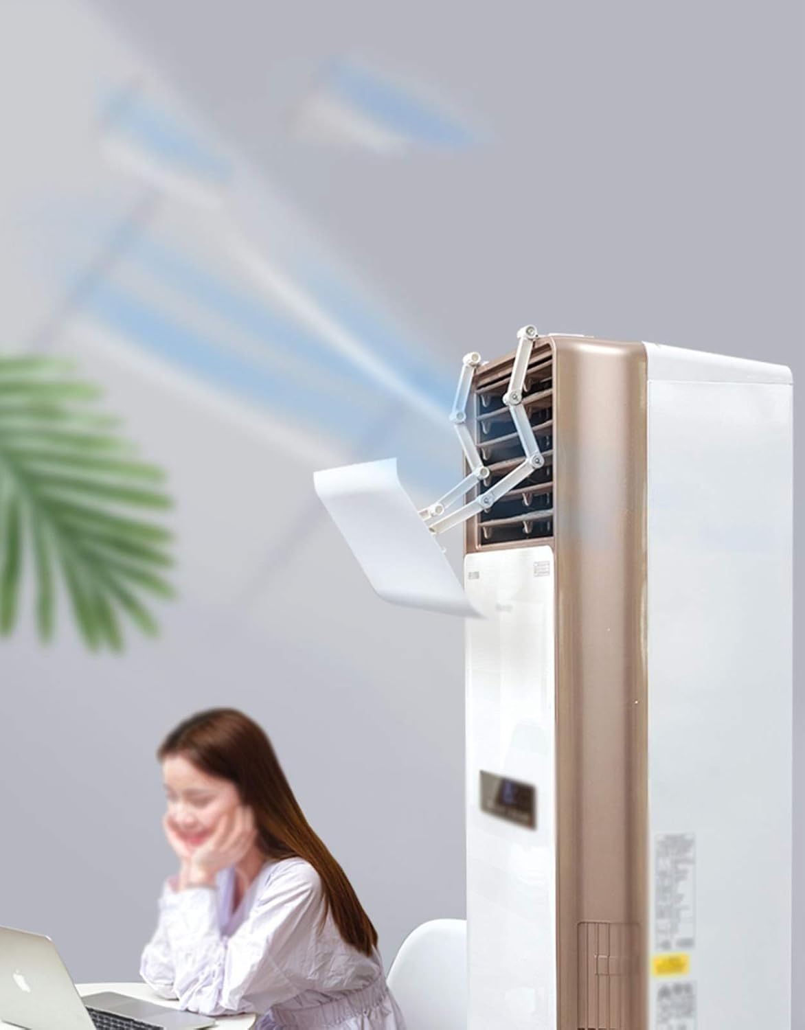 Vỏ máy điều hòa không khí có thể điều chỉnh theo chiều dọc, chống thổi trực tiếp, tấm chắn gió cho máy điều hòa không khí, dùng cho văn phòng tại nhà, kích thước 54cm x 20cm (Màu sắc: Trắng, Kích thước: 50cm x 23cm)