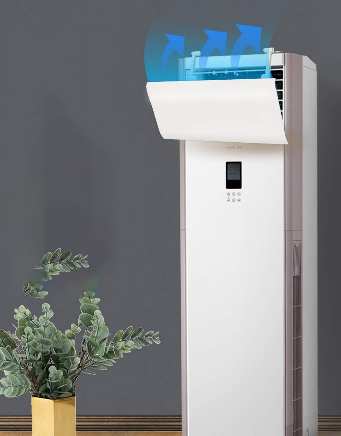 Vỏ máy điều hòa không khí có thể điều chỉnh theo chiều dọc, chống thổi trực tiếp, tấm chắn gió cho máy điều hòa không khí, dùng cho văn phòng tại nhà, kích thước 54cm x 20cm (Màu sắc: Trắng, Kích thước: 50cm x 23cm)