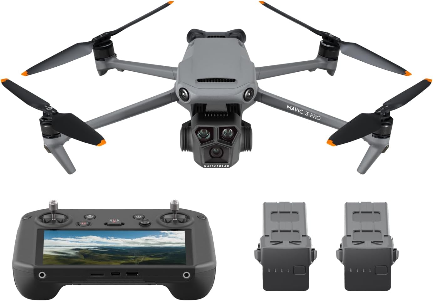 DJI Mavic 3 Pro Fly More Combo with DJI RC Pro (High-Bright Screen), 4/3 CMOS Hasselblad Camera, 3 Intelligent Flight Batteries, Charging Hub, FAA Remote ID Compliant, 4K Camera Drone for Adults · v4