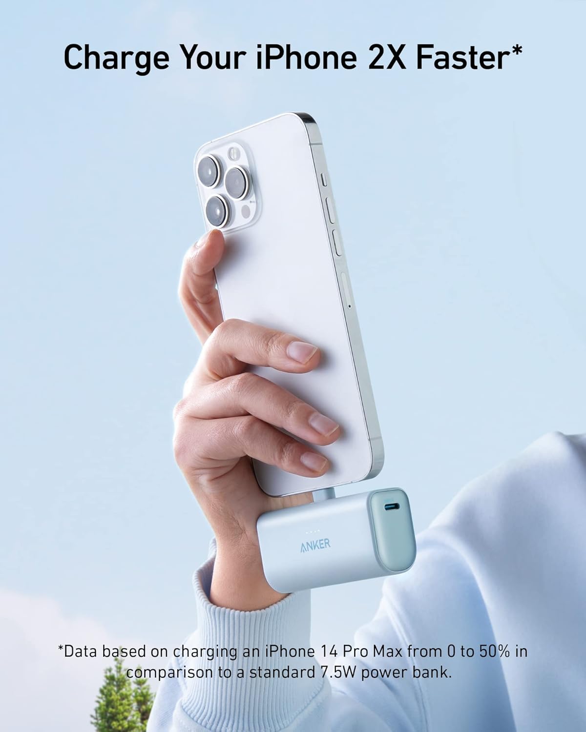 iPhone용 Anker Nano 휴대용 ​​충전기, 내장형 MFi 인증 Lightning 커넥터, 파워뱅크 5,000mAh 12W, iPhone 14/14 Pro/14 Plus, iPhone 13 및 12 시리즈와 호환(블랙)