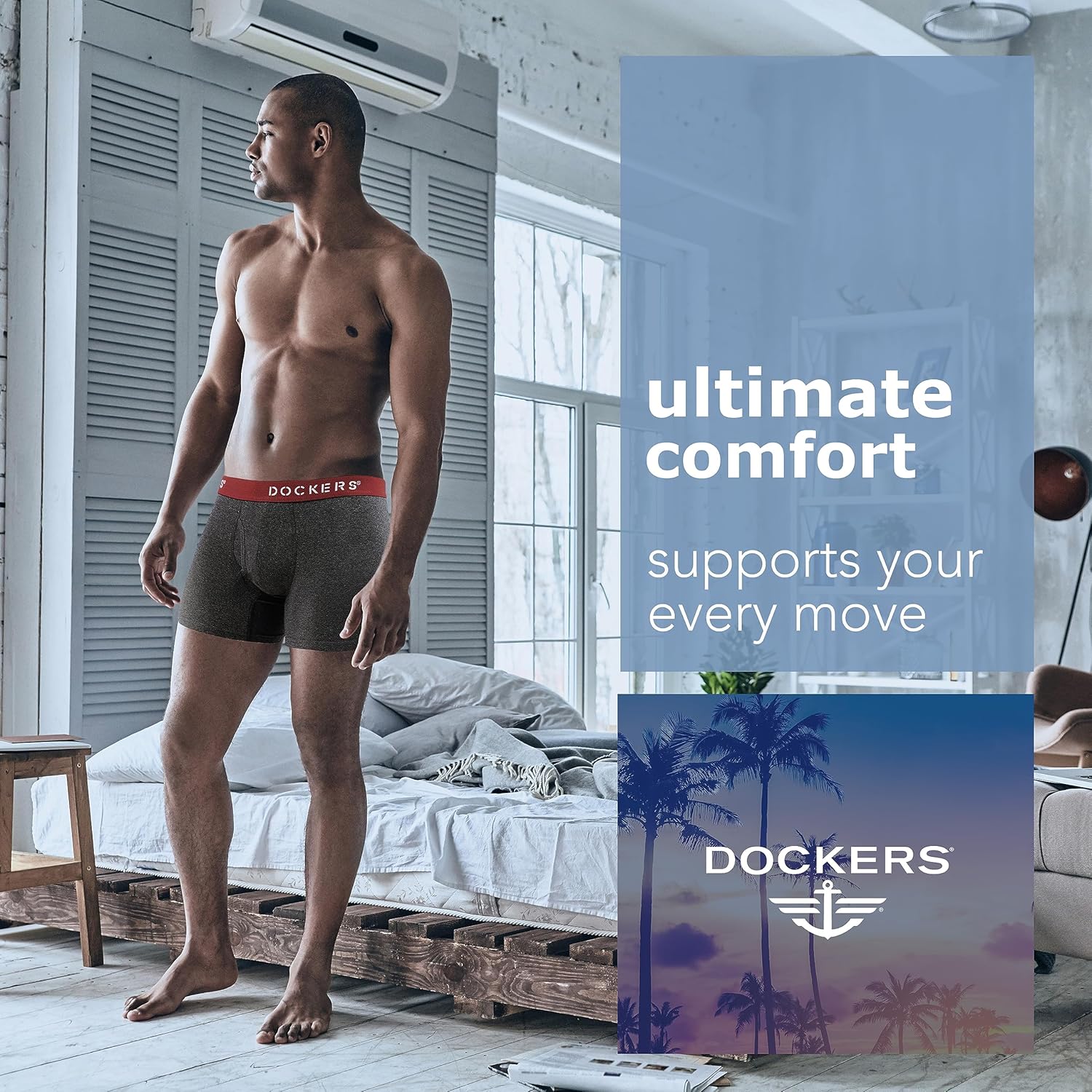 ملابس داخلية رجالية من Dockers مصنوعة من القطن المرن، عبوة من 4 قطع