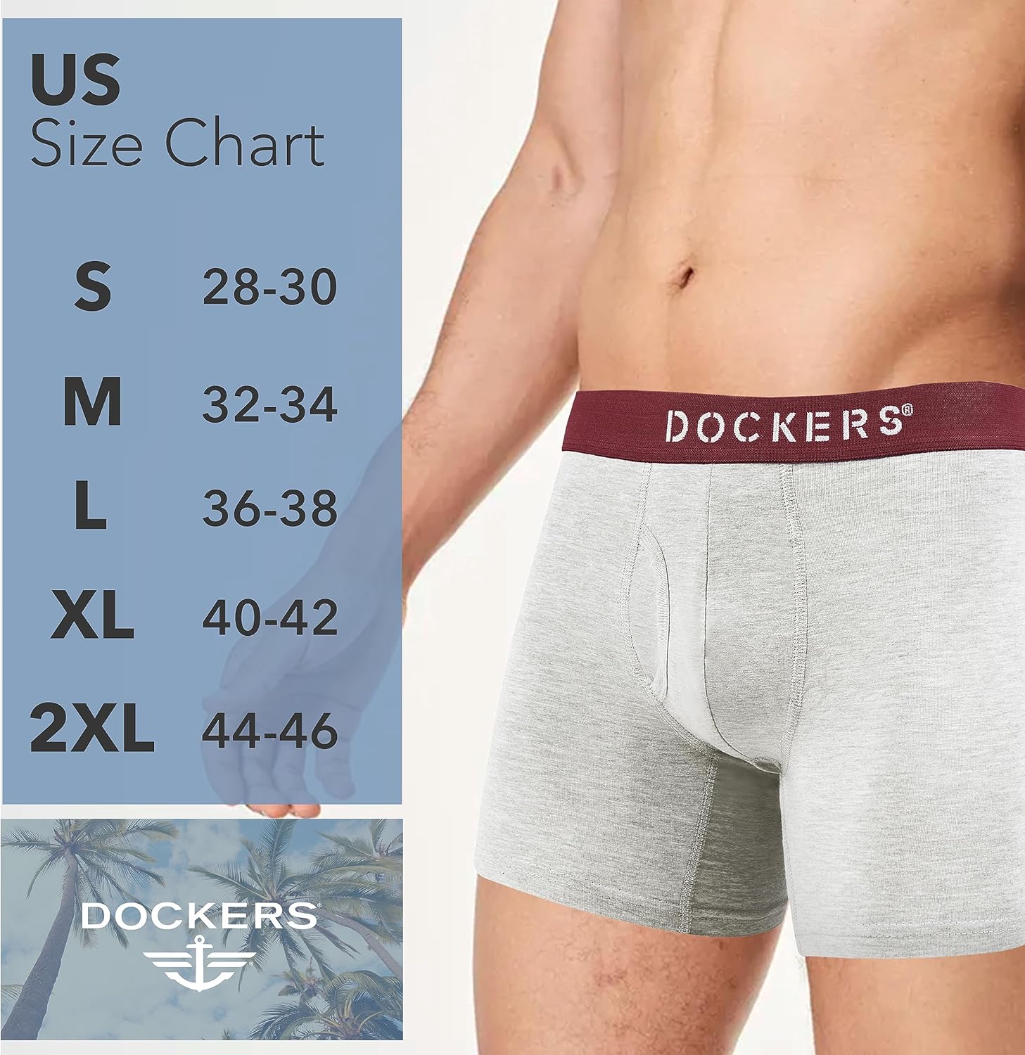 ملابس داخلية رجالية من Dockers مصنوعة من القطن المرن، عبوة من 4 قطع