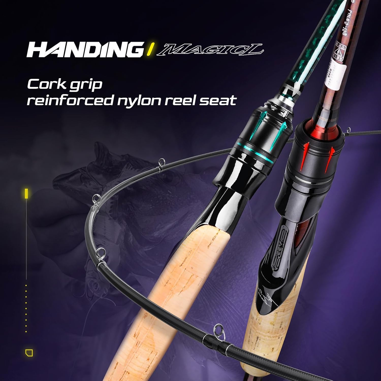Joran Pancing Putar Magic L Joran Pancing Air Tawar 7, Ringan Sedang, Aksi Cepat, Panduan Cincin Fuji O A, Joran Pancing Putar Serat Karbon 24 30T 2 Buah Joran Pancing Ikan Trout, Gagang Gabus EVA