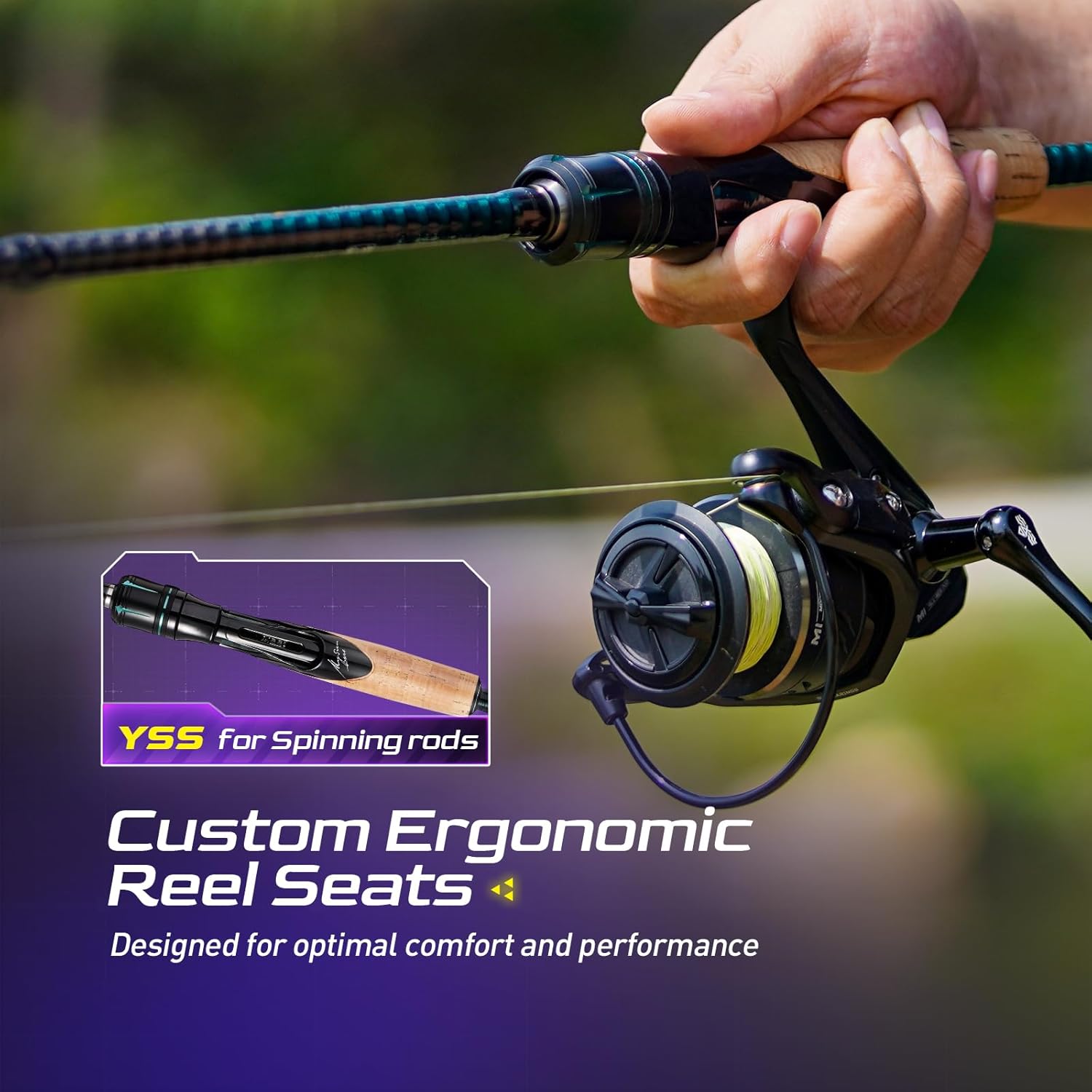 Joran Pancing Putar Magic L Joran Pancing Air Tawar 7, Ringan Sedang, Aksi Cepat, Panduan Cincin Fuji O A, Joran Pancing Putar Serat Karbon 24 30T 2 Buah Joran Pancing Ikan Trout, Gagang Gabus EVA