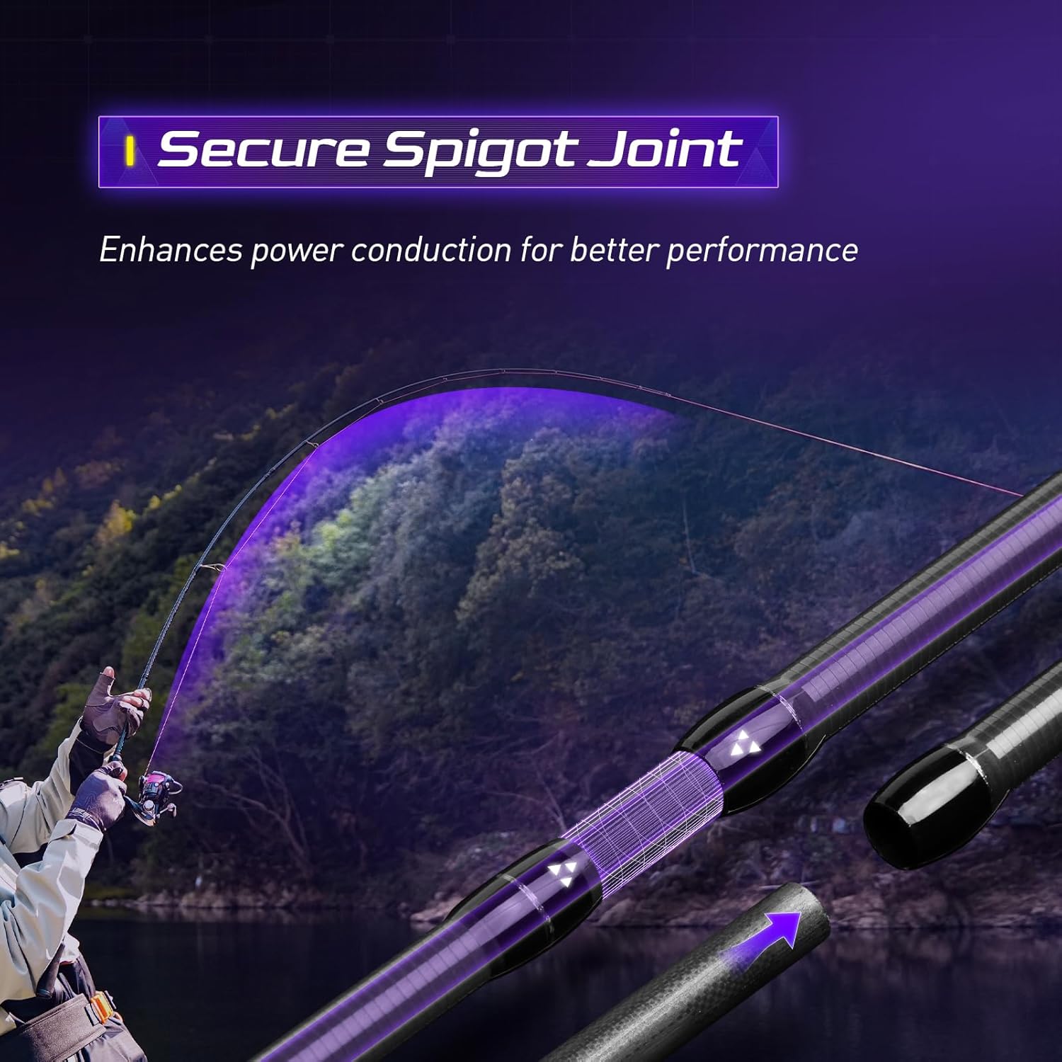 Joran Pancing Putar Magic L Joran Pancing Air Tawar 7, Ringan Sedang, Aksi Cepat, Panduan Cincin Fuji O A, Joran Pancing Putar Serat Karbon 24 30T 2 Buah Joran Pancing Ikan Trout, Gagang Gabus EVA