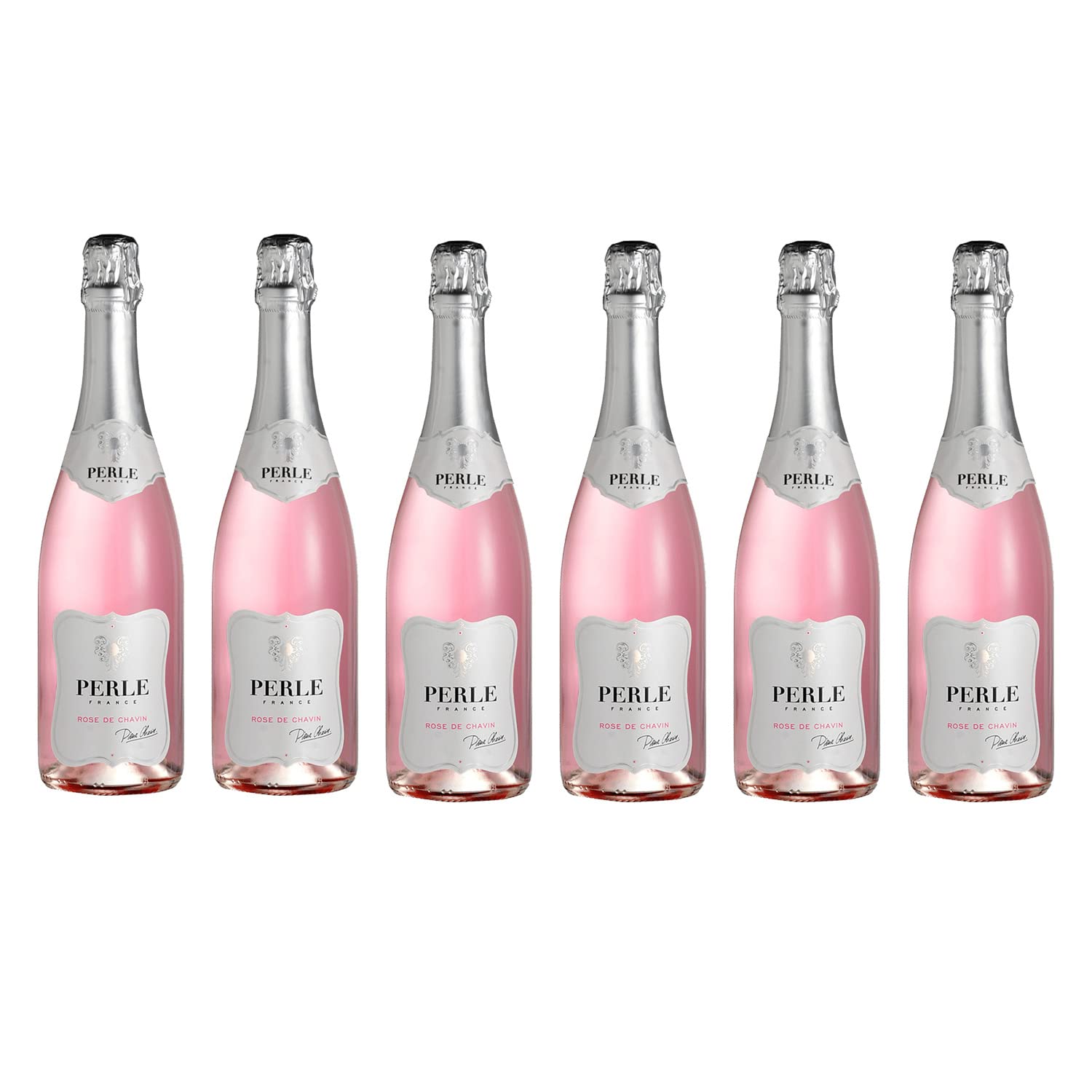 Pierre Chavin Perle Rose senza alcool 0,0% rosa frizzante francese, certificato Halal, vegano, senza solfiti (750 ml, 6 bottiglie)