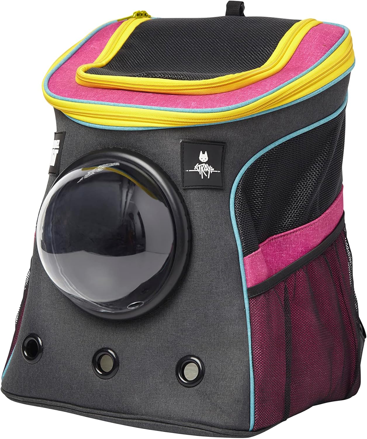 Fat Cat Rucksackträger — von der Fluggesellschaft zugelassene Katzentasche mit Space Capsule Bubble für kleine Katzen, Kitten — Premium-Rucksack mit streunender Katze für Outdoor-Aktivitäten, Reisen, Wandern, Tierbedarf