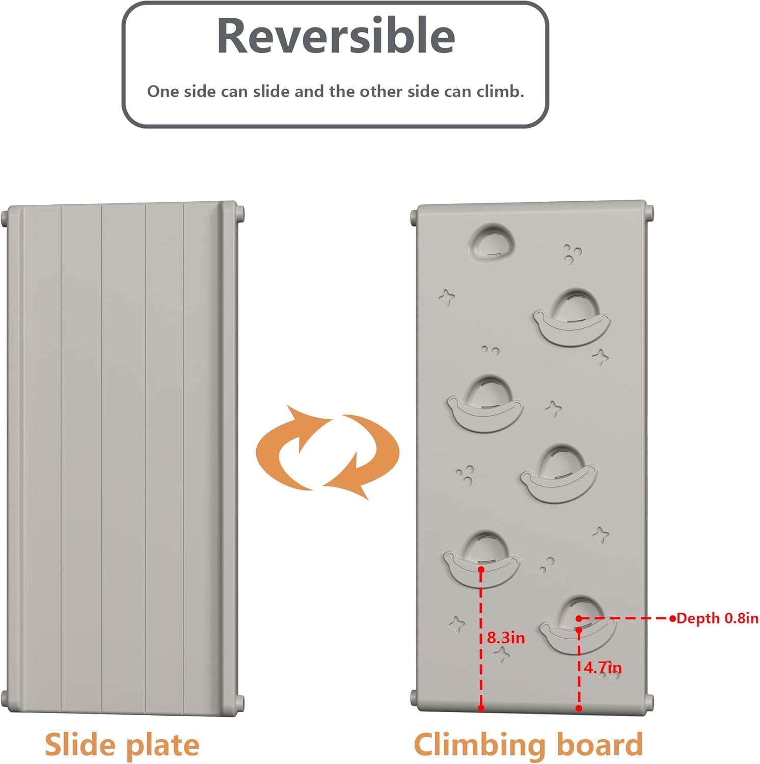 Childrens Indoor Climbing Slideway Swing Playground 4-in-1 Function: Slide, Rock Climbing, Balance Board and Cradle Safe and Solid Montessori Toys White（2 Climbing Frame 2 Sliding Plate） · v4