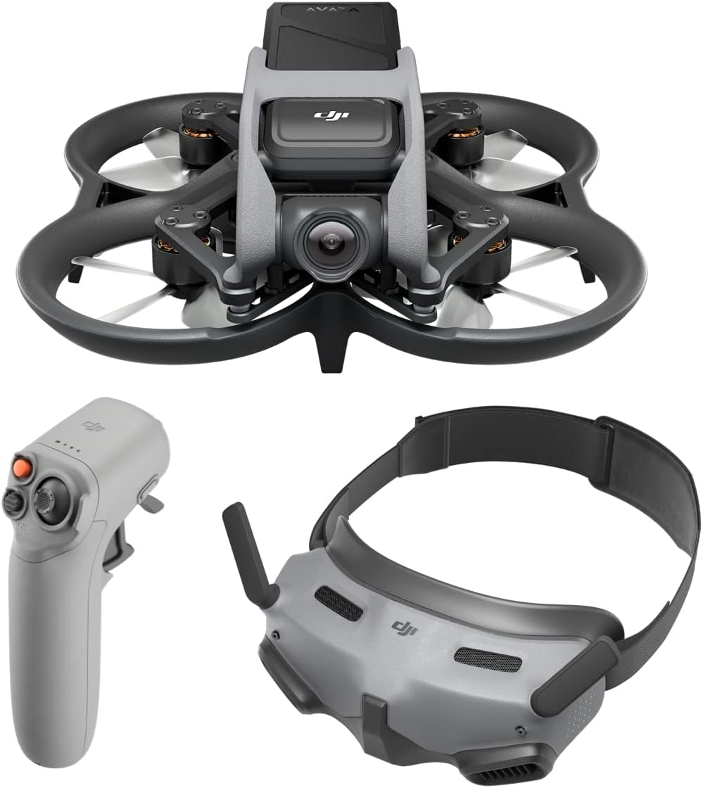 DJI Avata Pro-View Combo - Quadricottero UAV con visuale in prima persona con video stabilizzato 4K, FOV super ampio a 155°, freno di emergenza e hover, include nuovi RC Motion 2 e Goggles 2