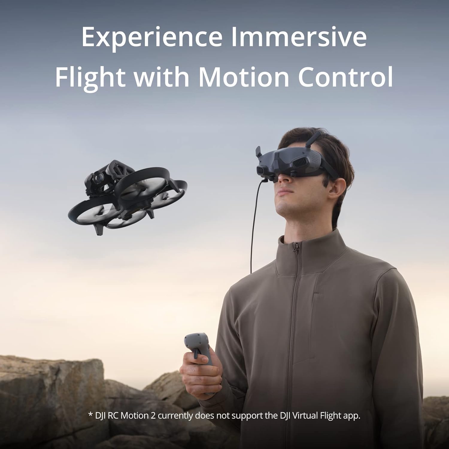 DJI Avata Pro-View Combo - Quadricottero UAV con visuale in prima persona con video stabilizzato 4K, FOV super ampio a 155°, freno di emergenza e hover, include nuovi RC Motion 2 e Goggles 2