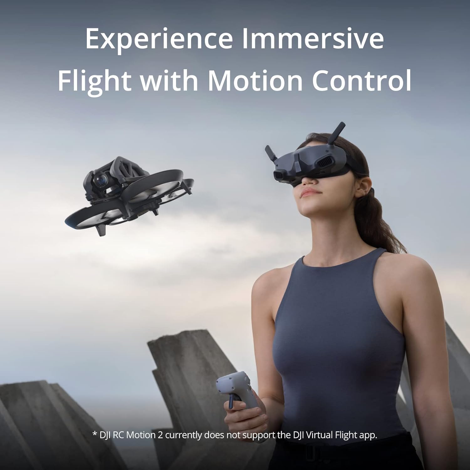 DJI Avata Explorer Combo, drone con visuale in prima persona con fotocamera 4K, FOV super ampio di 155°, include il nuovo RC Motion 2 e occhiali Integra Black, conforme alla FAA Remote ID