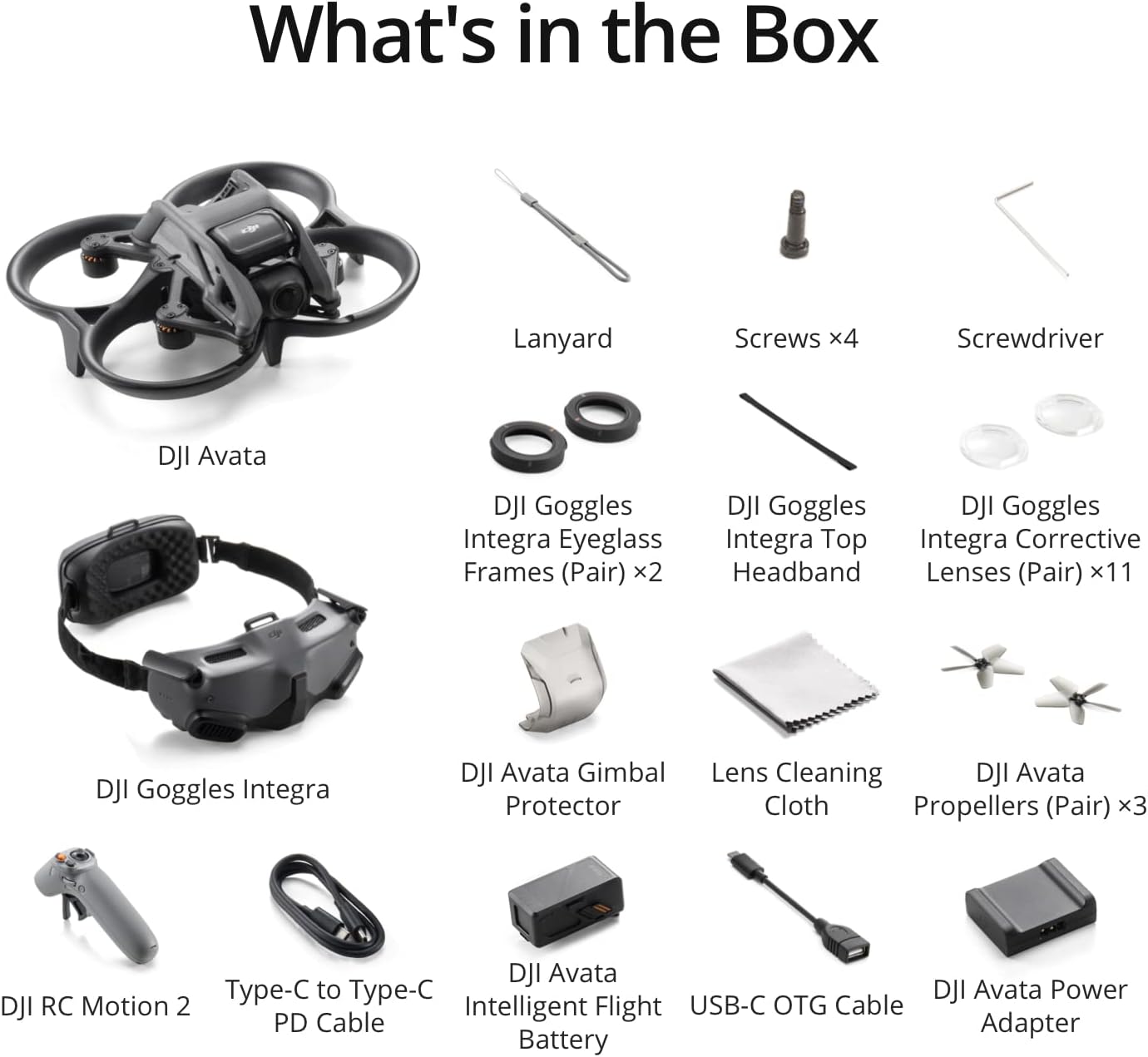 DJI Avata Explorer Combo, drone con visuale in prima persona con fotocamera 4K, FOV super ampio di 155°, include il nuovo RC Motion 2 e occhiali Integra Black, conforme alla FAA Remote ID