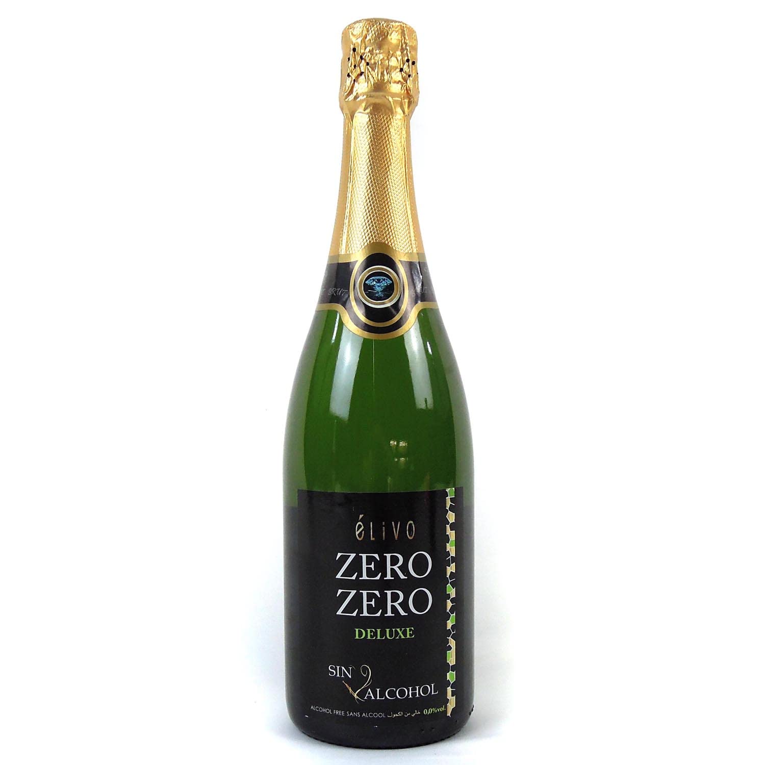 Elivo Zero Zero Deluxe Sparkling Dealcoholized 0.0% Non-Alcoholic Bubbly From Spain, Dry, Low Sugar, Low Calories (750ml, 4 Bottles)