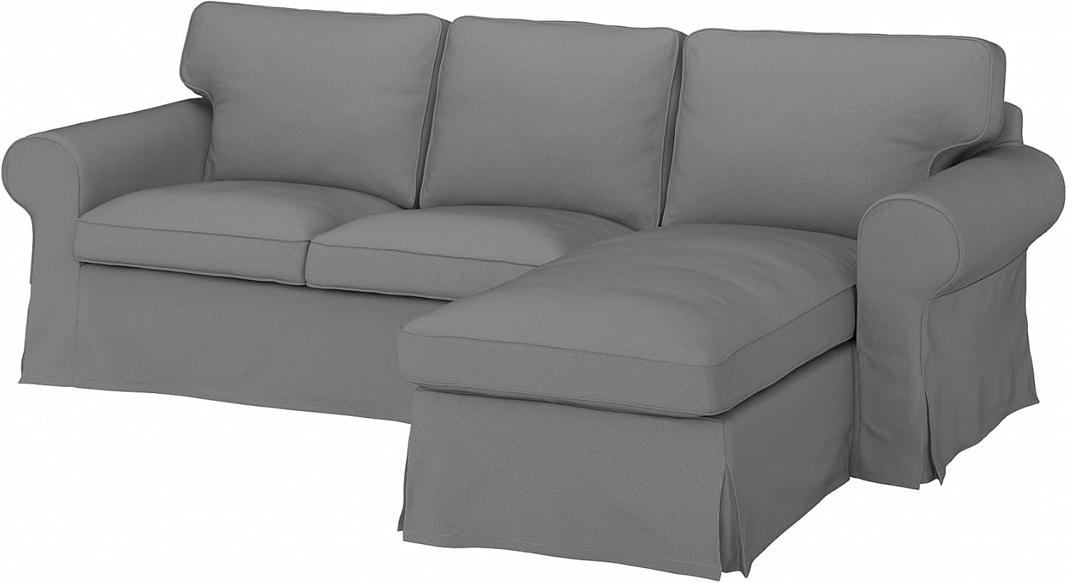 Ikea EKTORP 3-seat sofa with chaise longue, Remmarn light grey · v2